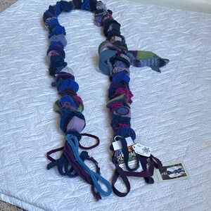 Electric Canary… Multicolor Knit Scarf with Fringe